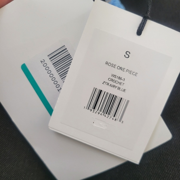 Onia Blue Crochet Cutout One-Piece Swimsuit NWT - Picture 4 of 8